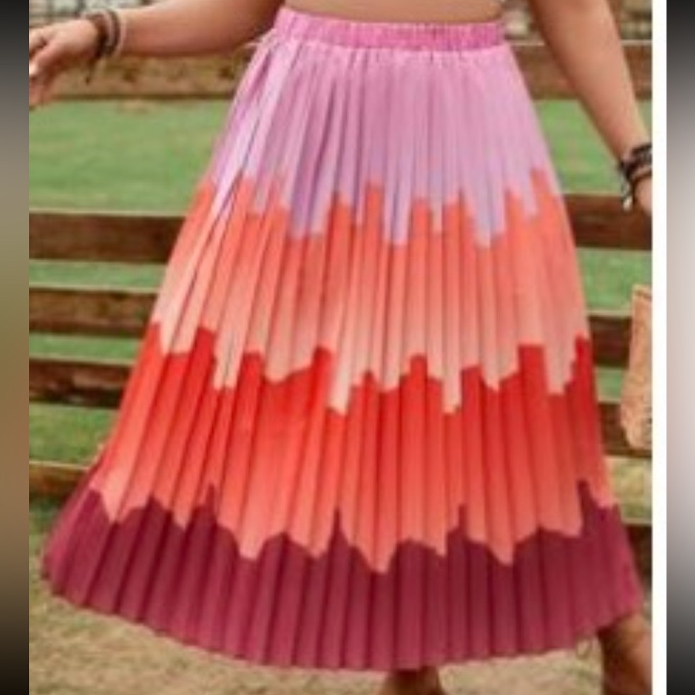 Colorful Pleated Women's Skirt
